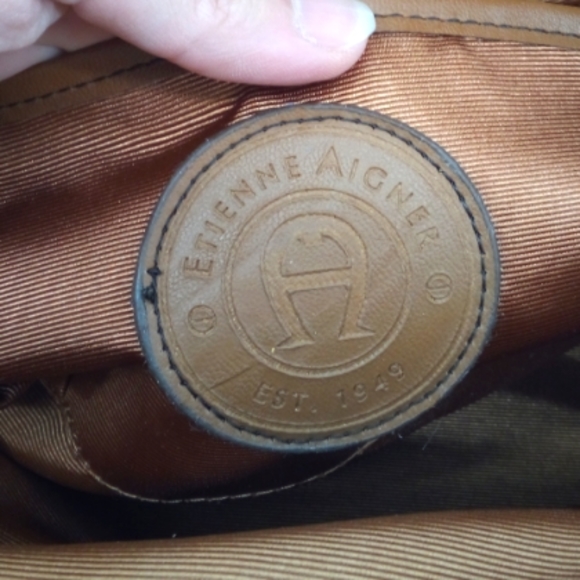 Etienne Aigner Sweet Linen Floral Spring Tan Vegan Handbag Crossbody Strap Bag - Picture 7 of 14